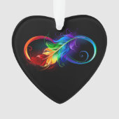 Unendliches Symbol mit Regenbogenfederhalter Ornament (Vorderseite)