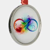 Unendliches Symbol mit Regenbogenfederhalter Ornament Aus Metall (Rechts)