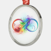 Unendliches Symbol mit Regenbogenfederhalter Ornament Aus Metall (Links)