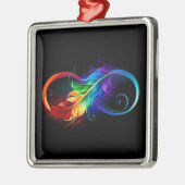 Unendliches Symbol mit Regenbogenfederhalter Ornament Aus Metall (Links)