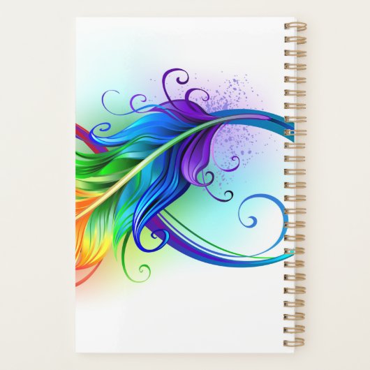 Unendliches Symbol mit Regenbogenfederhalter Planer (Rückseite)