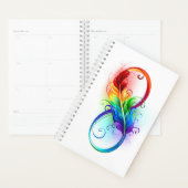 Unendliches Symbol mit Regenbogenfederhalter Planer (Anzeige)