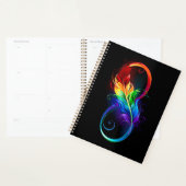 Unendliches Symbol mit Regenbogenfederhalter Planer (Anzeige)