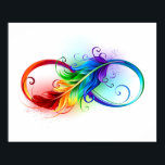 Unendliches Symbol mit Regenbogenfederhalter Poster<br><div class="desc">Künstlich gezeichnet Unendlichkeitssymbol mit schöner Regenbogenfeder auf weißem Hintergrund. Tattoo-Stil.</div>