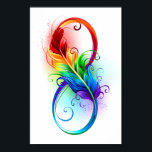 Unendliches Symbol mit Regenbogenfederhalter Poster<br><div class="desc">Künstlich gezeichnet Unendlichkeitssymbol mit schöner Regenbogenfeder auf weißem Hintergrund. Tattoo-Stil.</div>