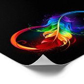 Unendliches Symbol mit Regenbogenfederhalter Poster (Ecke)