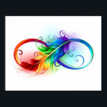 Unendliches Symbol mit Regenbogenfederhalter Poster<br><div class="desc">Künstlich gezeichnet Unendlichkeitssymbol mit schöner Regenbogenfeder auf weißem Hintergrund. Tattoo-Stil.</div>