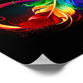 Unendliches Symbol mit Regenbogenfederhalter Poster (Ecke)