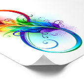 Unendliches Symbol mit Regenbogenfederhalter Poster (Ecke)