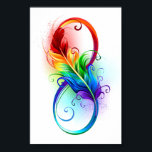 Unendliches Symbol mit Regenbogenfederhalter Poster<br><div class="desc">Künstlich gezeichnet Unendlichkeitssymbol mit schöner Regenbogenfeder auf weißem Hintergrund. Tattoo-Stil.</div>