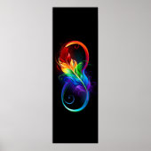 Unendliches Symbol mit Regenbogenfederhalter Poster (Vorne)