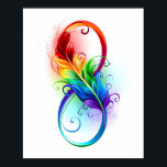 Unendliches Symbol mit Regenbogenfederhalter Poster<br><div class="desc">Künstlich gezeichnet Unendlichkeitssymbol mit schöner Regenbogenfeder auf weißem Hintergrund. Tattoo-Stil.</div>