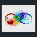 Unendliches Symbol mit Regenbogenfederhalter Poster<br><div class="desc">Künstlich gezeichnet Unendlichkeitssymbol mit schöner Regenbogenfeder auf weißem Hintergrund. Tattoo-Stil.</div>