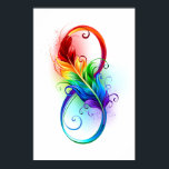 Unendliches Symbol mit Regenbogenfederhalter Poster<br><div class="desc">Künstlich gezeichnet Unendlichkeitssymbol mit schöner Regenbogenfeder auf weißem Hintergrund. Tattoo-Stil.</div>