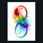 Unendliches Symbol mit Regenbogenfederhalter Poster<br><div class="desc">Künstlich gezeichnet Unendlichkeitssymbol mit schöner Regenbogenfeder auf weißem Hintergrund. Tattoo-Stil.</div>
