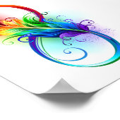 Unendliches Symbol mit Regenbogenfederhalter Poster (Ecke)