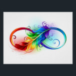 Unendliches Symbol mit Regenbogenfederhalter Poster<br><div class="desc">Künstlich gezeichnet Unendlichkeitssymbol mit schöner Regenbogenfeder auf weißem Hintergrund. Tattoo-Stil.</div>