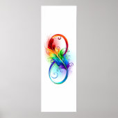 Unendliches Symbol mit Regenbogenfederhalter Poster (Vorne)