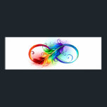 Unendliches Symbol mit Regenbogenfederhalter Poster<br><div class="desc">Künstlich gezeichnet Unendlichkeitssymbol mit schöner Regenbogenfeder auf weißem Hintergrund. Tattoo-Stil.</div>