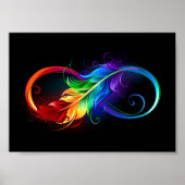 Unendliches Symbol mit Regenbogenfederhalter Poster (Vorne)