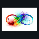 Unendliches Symbol mit Regenbogenfederhalter Poster<br><div class="desc">Künstlich gezeichnet Unendlichkeitssymbol mit schöner Regenbogenfeder auf weißem Hintergrund. Tattoo-Stil.</div>