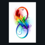 Unendliches Symbol mit Regenbogenfederhalter Poster<br><div class="desc">Künstlich gezeichnet Unendlichkeitssymbol mit schöner Regenbogenfeder auf weißem Hintergrund. Tattoo-Stil.</div>