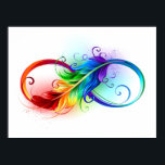 Unendliches Symbol mit Regenbogenfederhalter Poster<br><div class="desc">Künstlich gezeichnet Unendlichkeitssymbol mit schöner Regenbogenfeder auf weißem Hintergrund. Tattoo-Stil.</div>