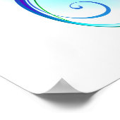 Unendliches Symbol mit Regenbogenfederhalter Poster (Ecke)