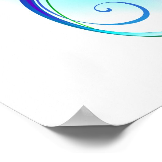 Unendliches Symbol mit Regenbogenfederhalter Poster (Ecke)