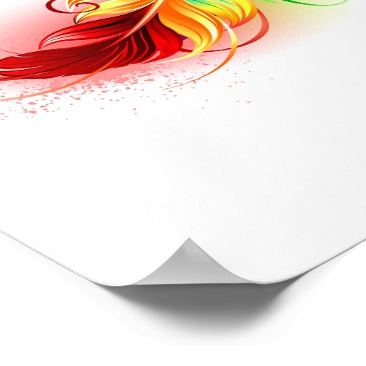 Unendliches Symbol mit Regenbogenfederhalter Poster (Ecke)