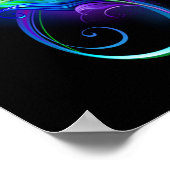 Unendliches Symbol mit Regenbogenfederhalter Poster (Ecke)