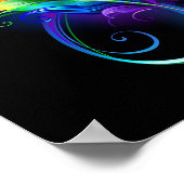 Unendliches Symbol mit Regenbogenfederhalter Poster (Ecke)