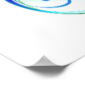 Unendliches Symbol mit Regenbogenfederhalter Poster (Ecke)