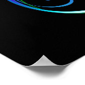 Unendliches Symbol mit Regenbogenfederhalter Poster (Ecke)