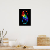 Unendliches Symbol mit Regenbogenfederhalter Poster (Küche)