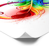 Unendliches Symbol mit Regenbogenfederhalter Poster (Ecke)