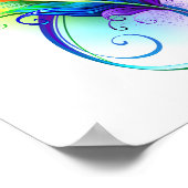 Unendliches Symbol mit Regenbogenfederhalter Poster (Ecke)