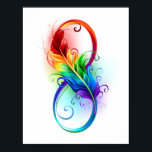 Unendliches Symbol mit Regenbogenfederhalter Poster<br><div class="desc">Künstlich gezeichnet Unendlichkeitssymbol mit schöner Regenbogenfeder auf weißem Hintergrund. Tattoo-Stil.</div>