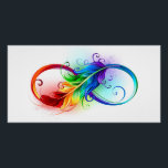 Unendliches Symbol mit Regenbogenfederhalter Poster<br><div class="desc">Künstlich gezeichnet Unendlichkeitssymbol mit schöner Regenbogenfeder auf weißem Hintergrund. Tattoo-Stil.</div>