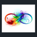 Unendliches Symbol mit Regenbogenfederhalter Poster<br><div class="desc">Künstlich gezeichnet Unendlichkeitssymbol mit schöner Regenbogenfeder auf weißem Hintergrund. Tattoo-Stil.</div>