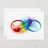 Unendliches Symbol mit Regenbogenfederhalter Postkarte (Vorne/Hinten)