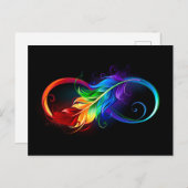 Unendliches Symbol mit Regenbogenfederhalter Postkarte (Vorne/Hinten)