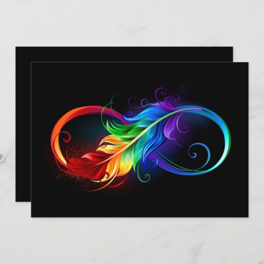 Unendliches Symbol mit Regenbogenfederhalter Programm (Vorne/Hinten)