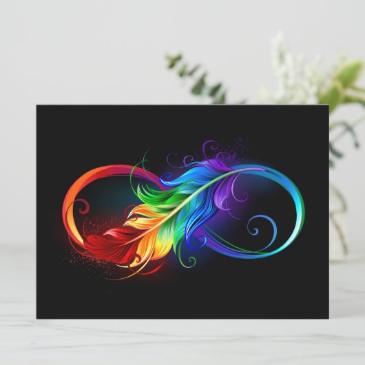 Unendliches Symbol mit Regenbogenfederhalter Programm (Stehend Vorderseite)