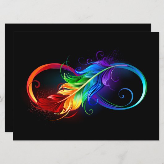 Unendliches Symbol mit Regenbogenfederhalter Programm (Vorne/Hinten)