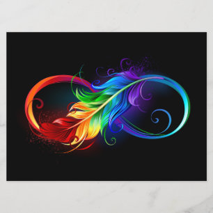 Unendliches Symbol mit Regenbogenfederhalter Programm