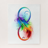 Unendliches Symbol mit Regenbogenfederhalter Puzzle (Vertikal)