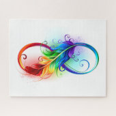 Unendliches Symbol mit Regenbogenfederhalter Puzzle (Horizontal)