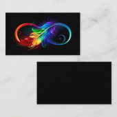 Unendliches Symbol mit Regenbogenfederhalter Rabattkarte (Vorne/Hinten)