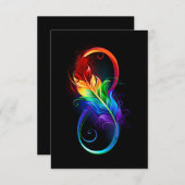 Unendliches Symbol mit Regenbogenfederhalter RSVP Karte (Vorne/Hinten)